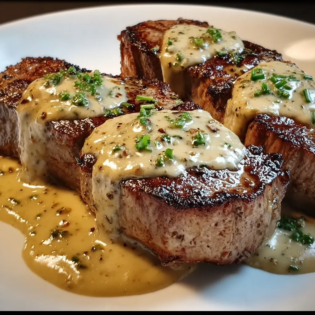 Steak with Ghostly Bourbon Garlic Cream Sauce