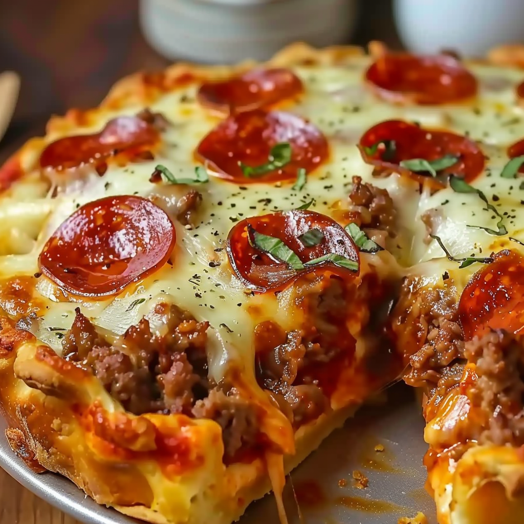 A slice of pizza with pepperoni and cheese.