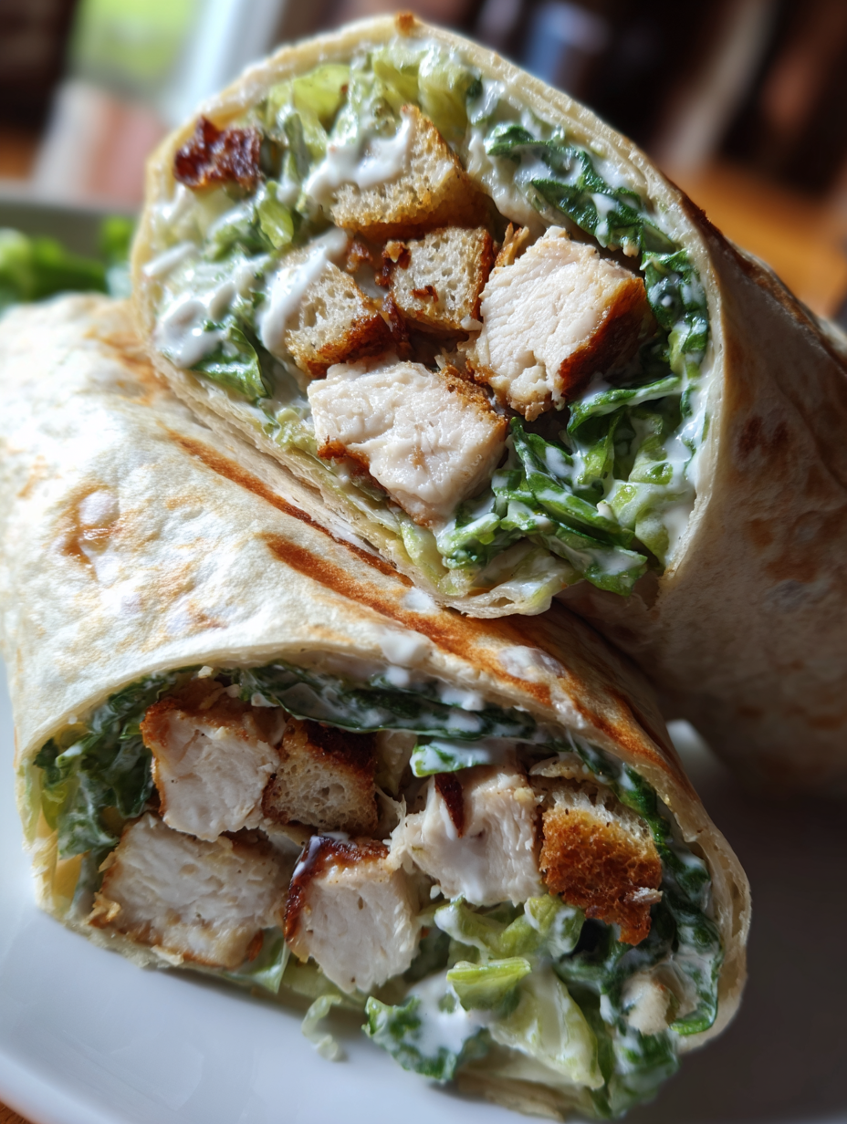 A chicken wrap with lettuce and cheese.
