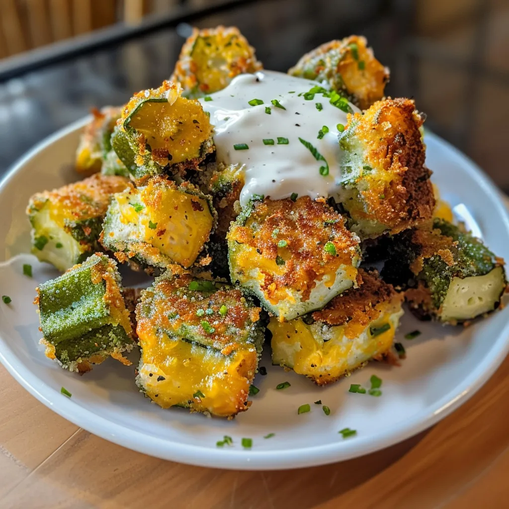 A plate of food with a white sauce on top.