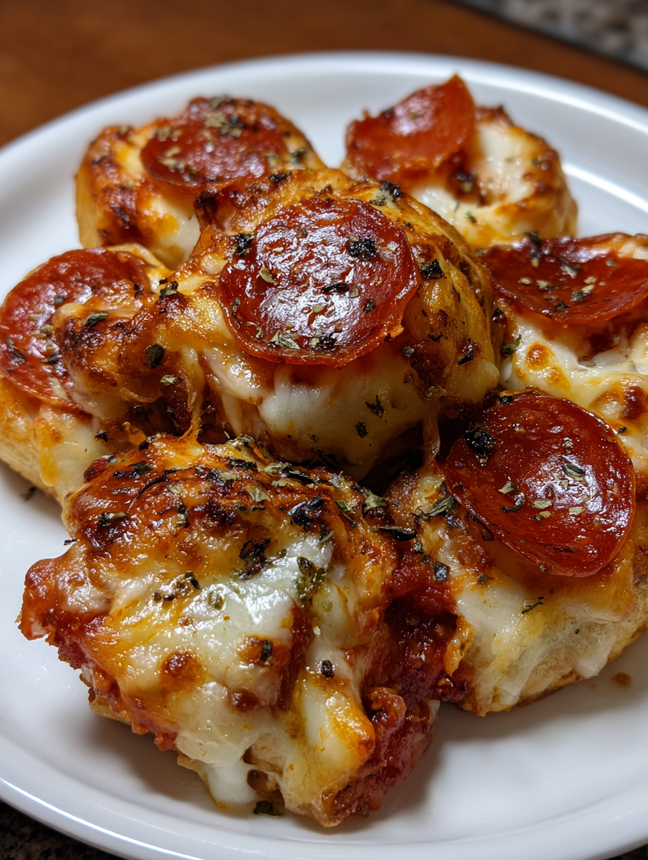 A plate of pepperoni pizza.