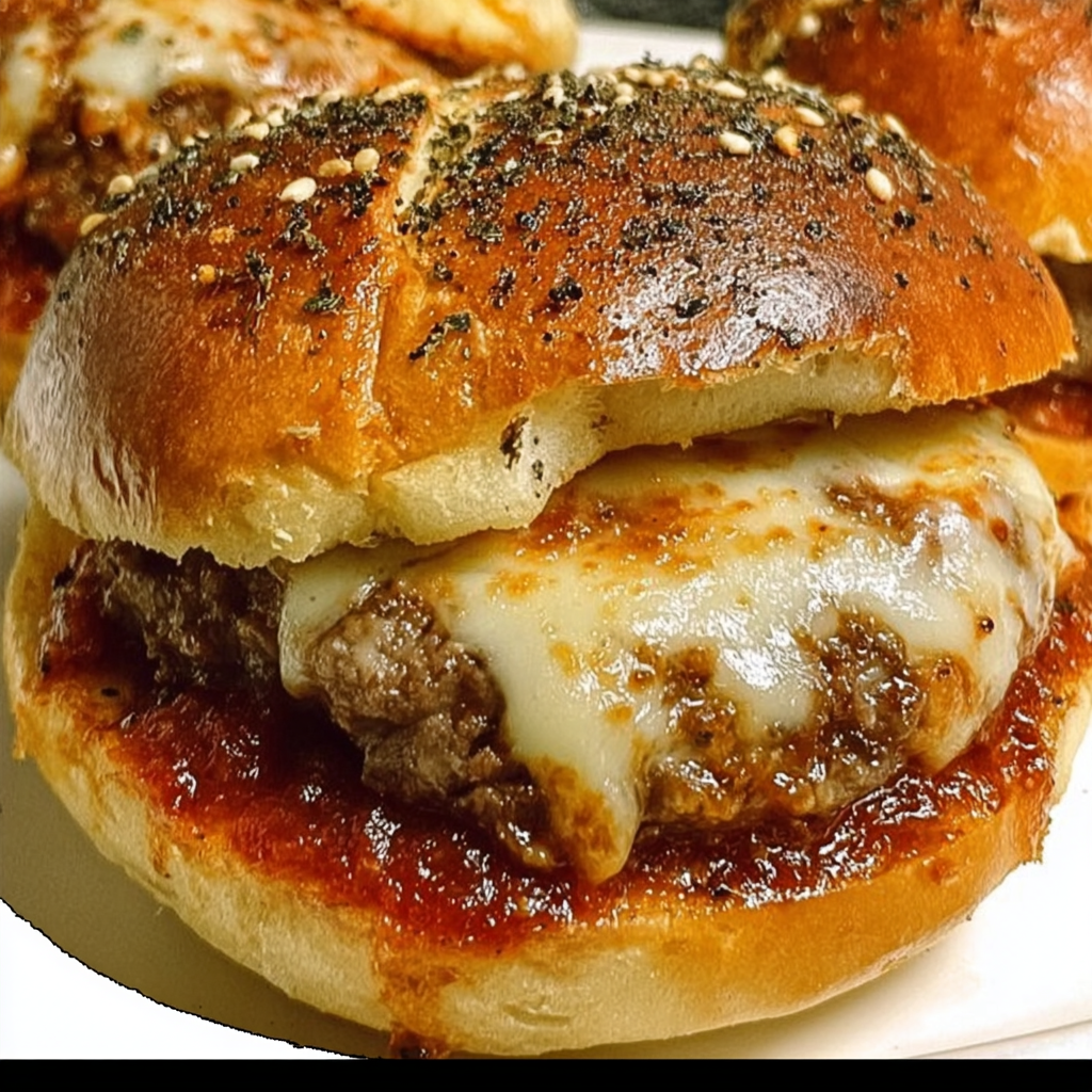 A cheeseburger with sesame seeds on top.