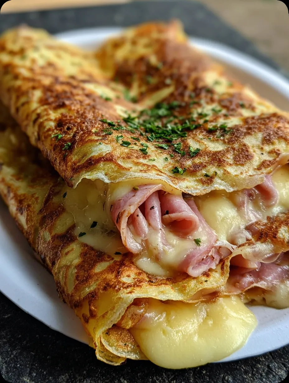 A sandwich with ham and cheese.