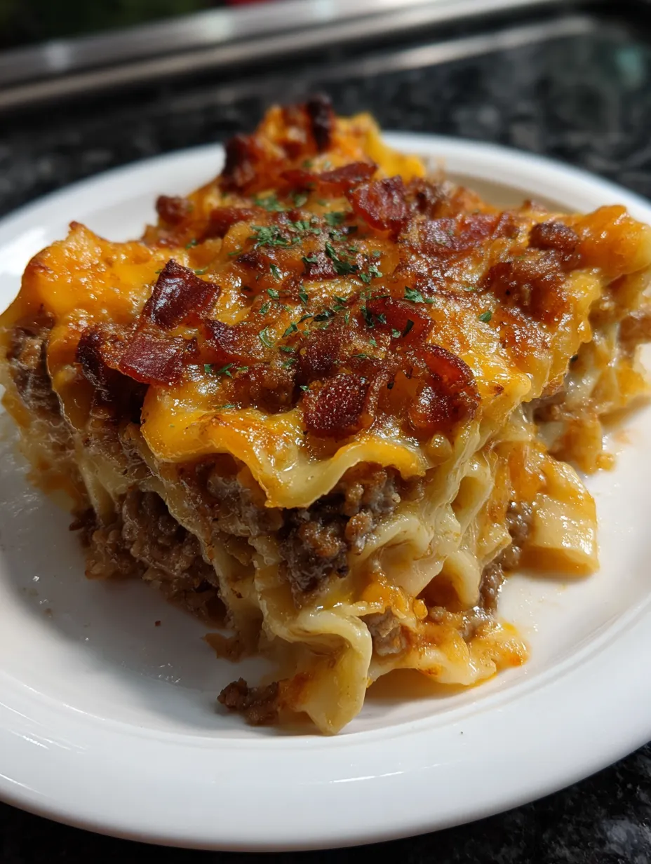A plate of food with bacon and cheese.