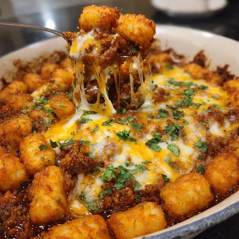 A bowl of food with a spoon in it.