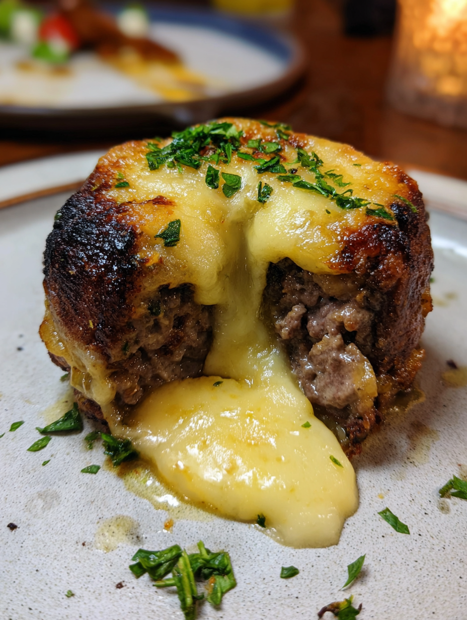 A piece of food with cheese and herbs on it.
