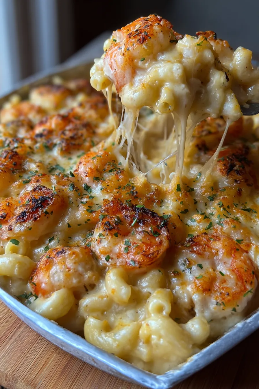 A close up of a delicious macaroni and cheese dish.
