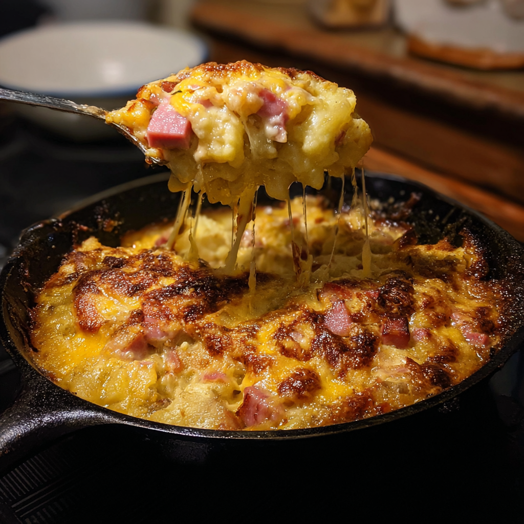 A fork is in a pan of food.