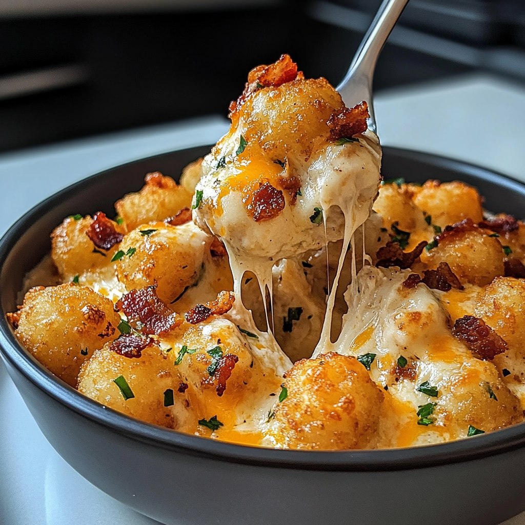 A bowl of food with a spoon in it.