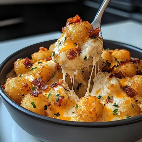 A bowl of food with a spoon in it.