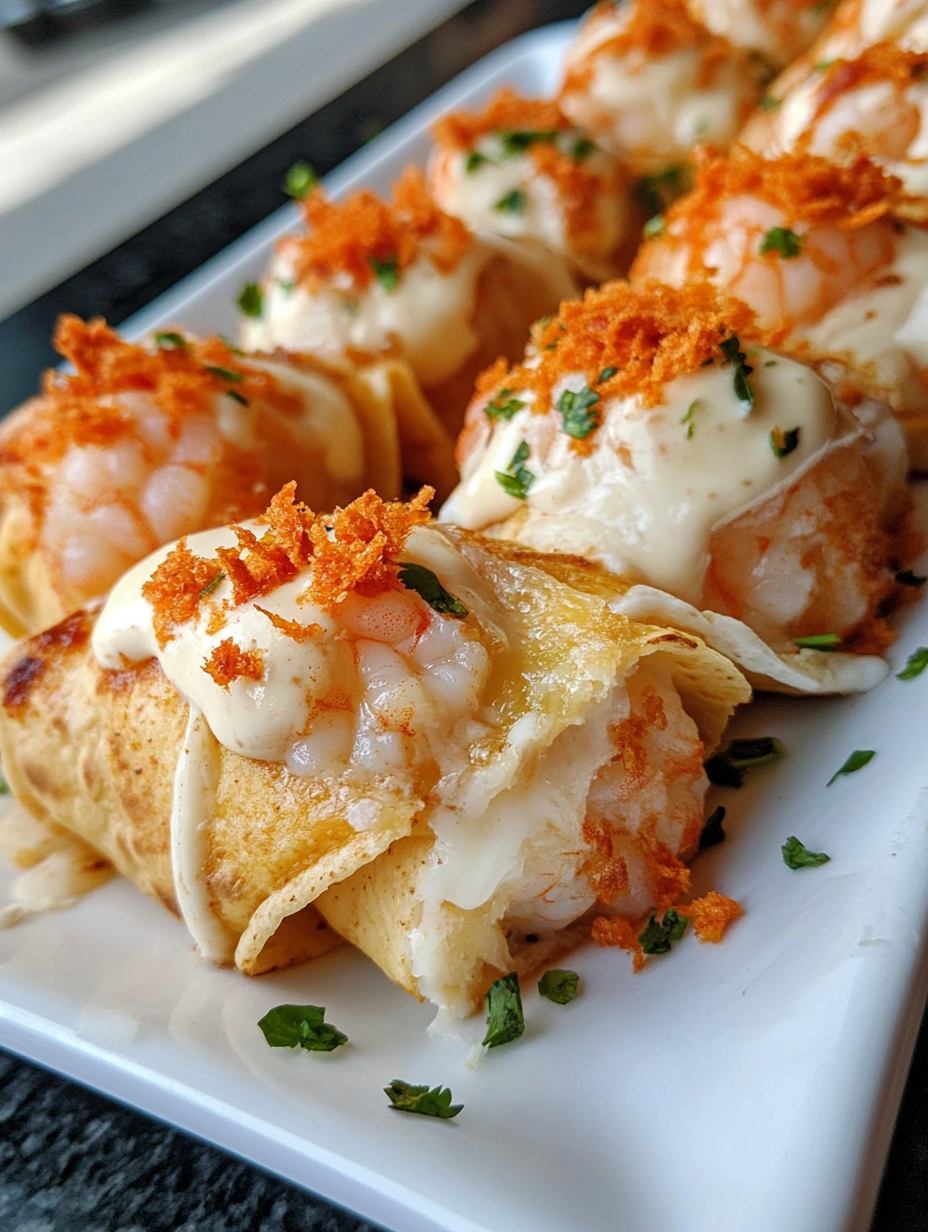 Shrimp and cheese on a plate.