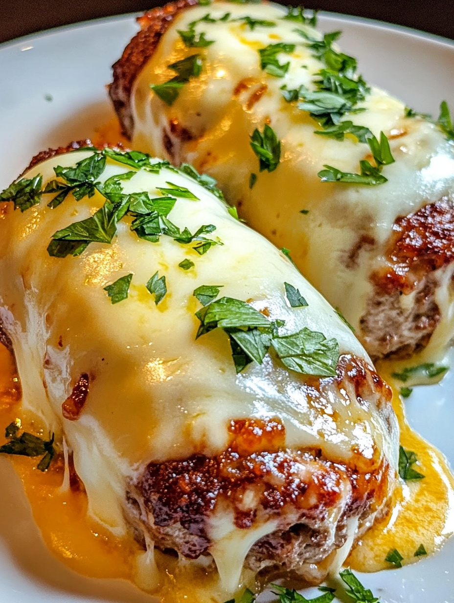 A plate of meat covered in cheese.