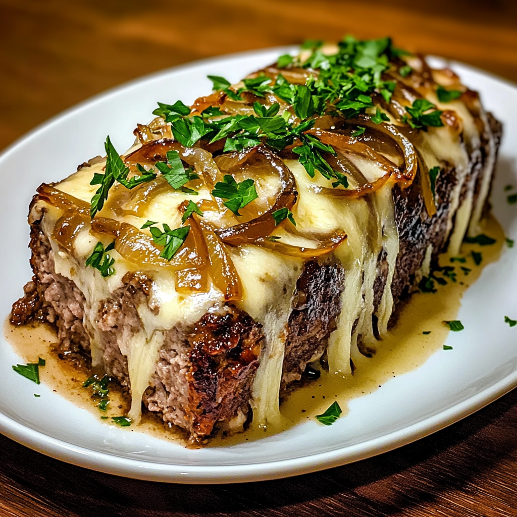 A plate of food with onions and cheese.