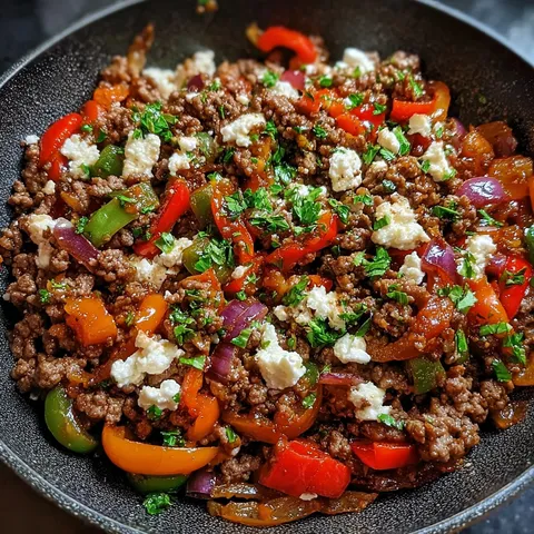 A bowl of meat and vegetables.