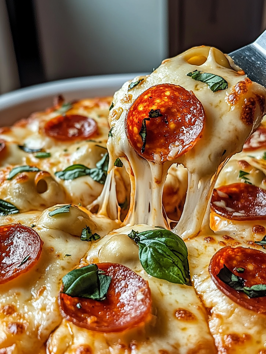 A slice of pizza with cheese and pepperoni.