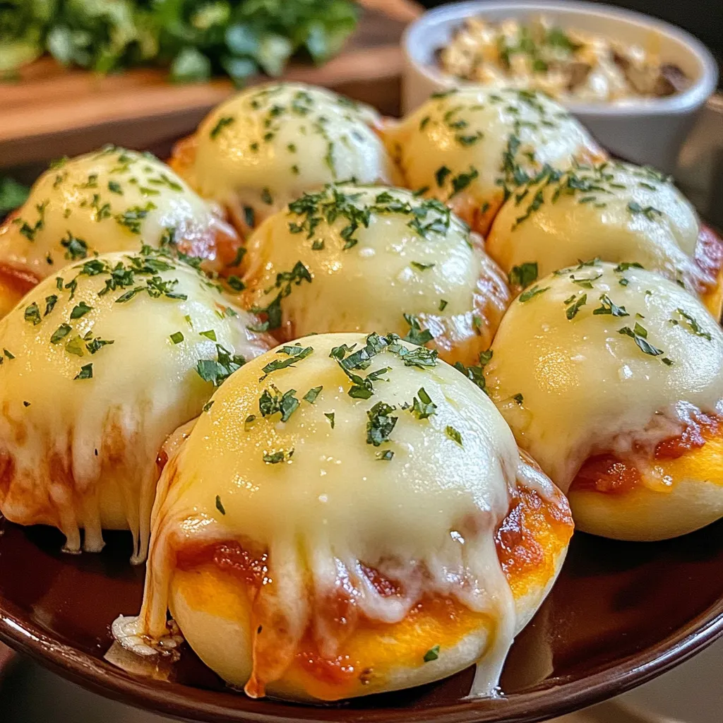 A plate of cheese stuffed mushrooms.