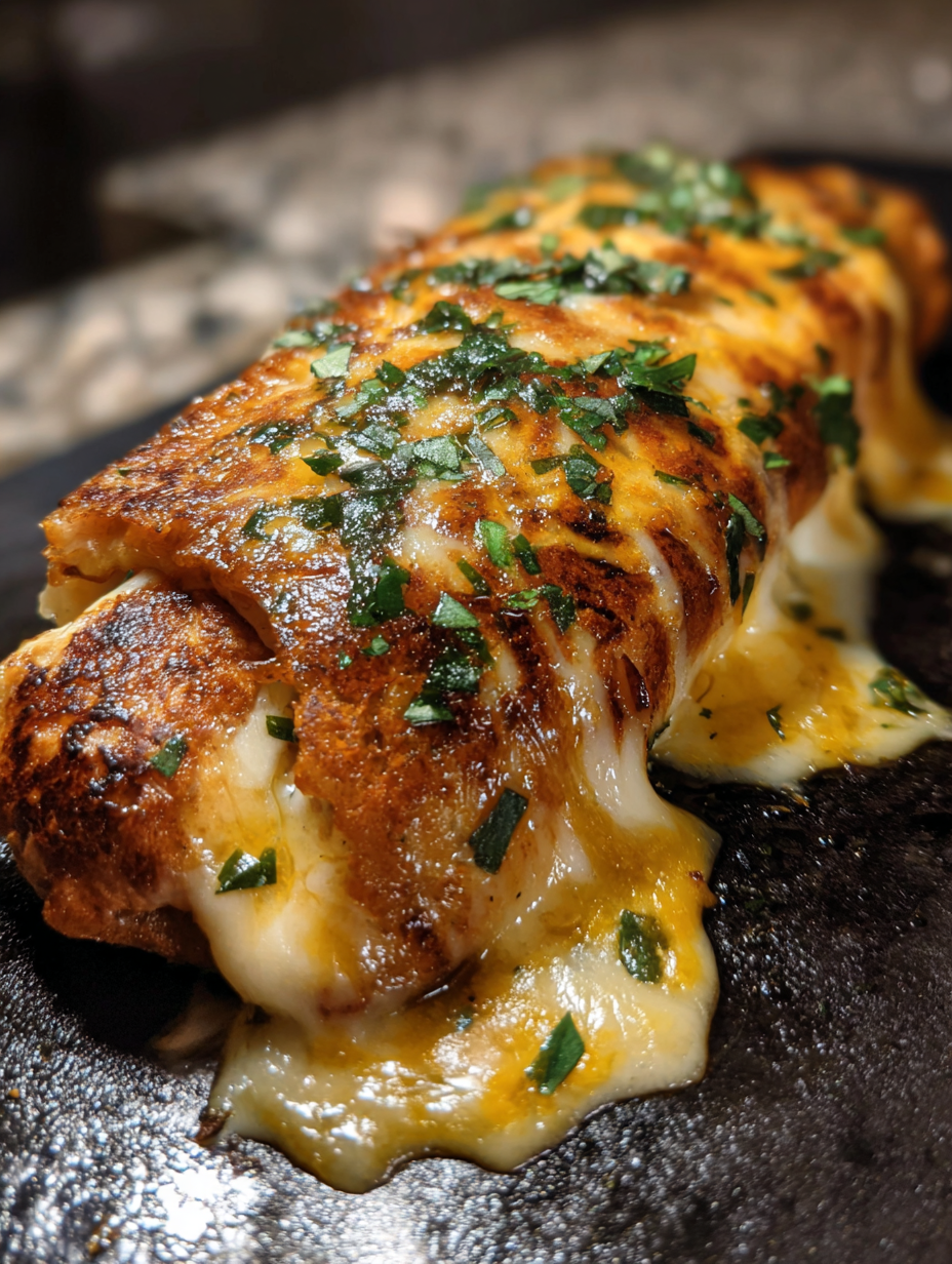 A slice of pizza with cheese and herbs.