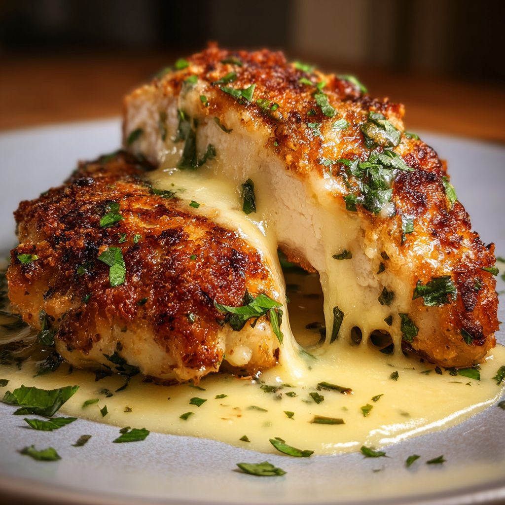 A plate of chicken with sauce.