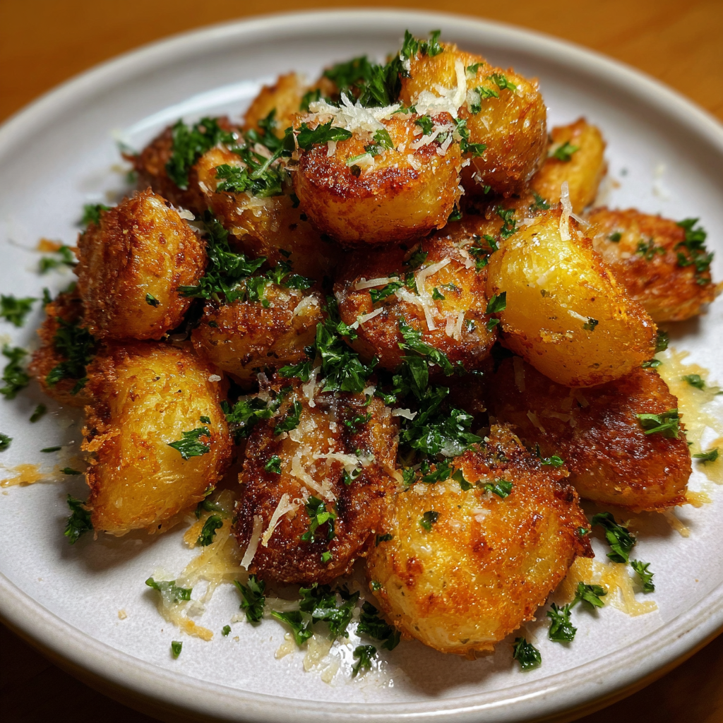 A plate of food with potatoes and cheese.