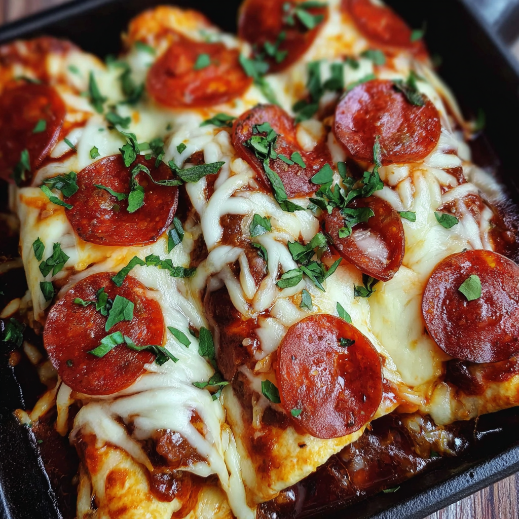 A dish of pepperoni and cheese.