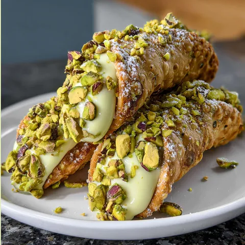 A plate of food with two pieces of food on it.
