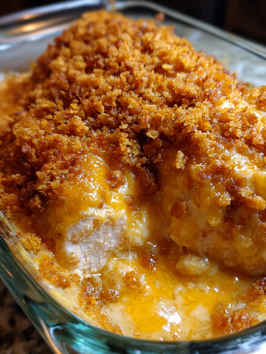 A close up of a dish with cheese and bacon.