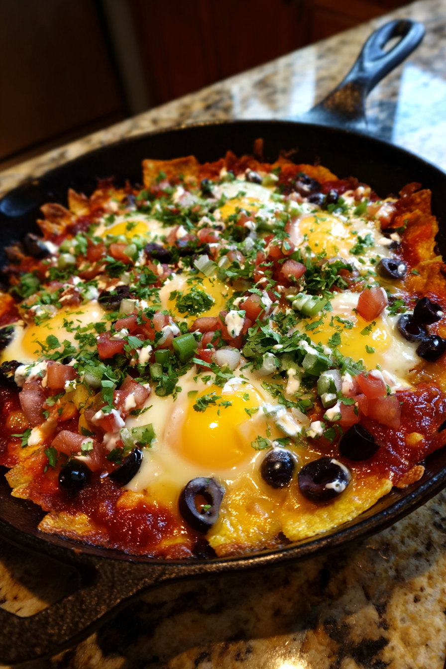 A plate of food with eggs and olives.