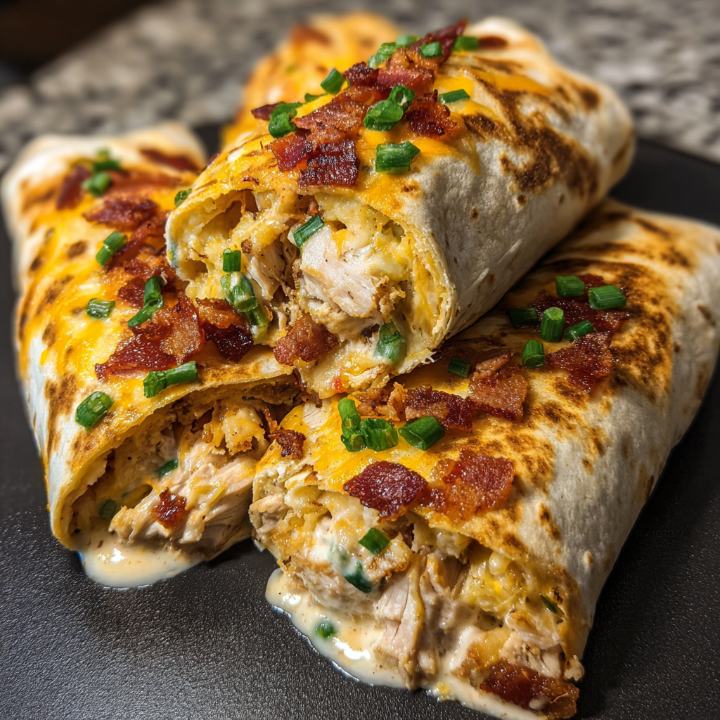 A plate of food with bacon and cheese.