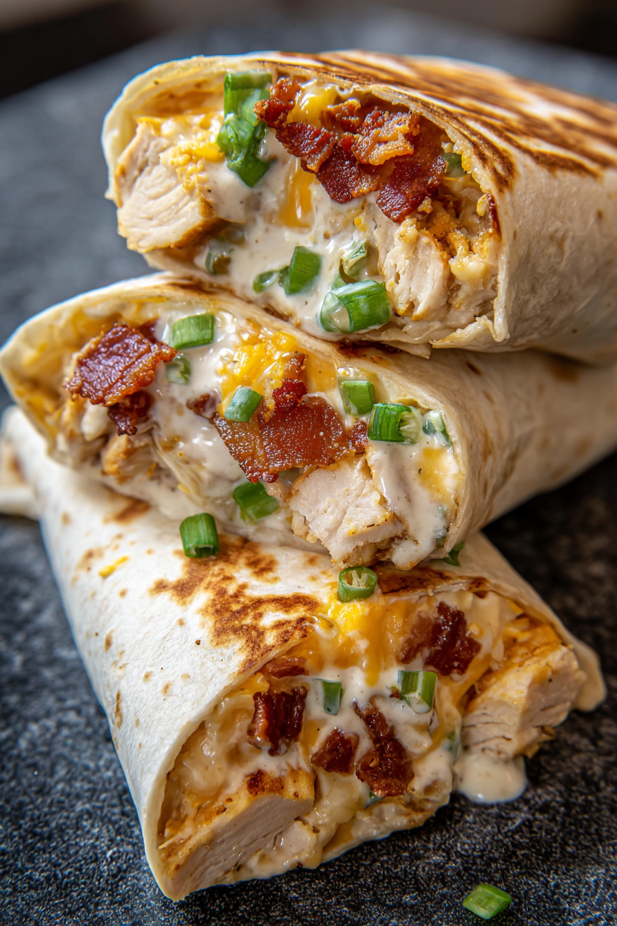 A burrito with bacon and cheese.