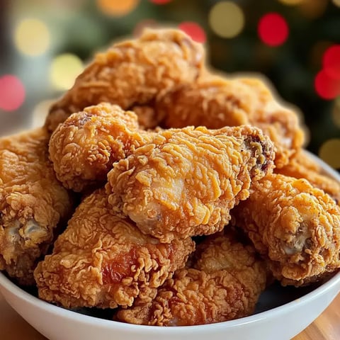 A close-up image of a bowl filled with crispy fried chicken wings.