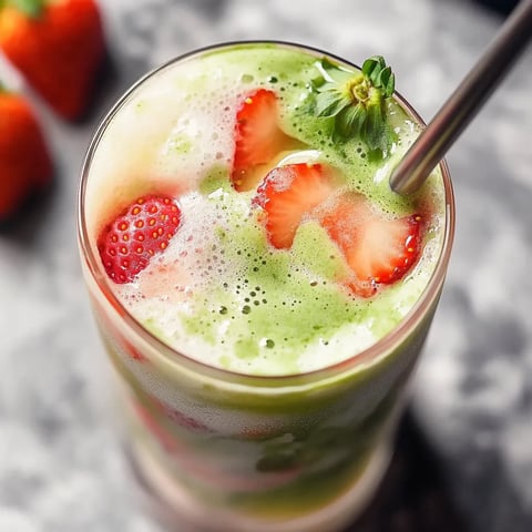 Strawberry Iced Matcha Latte