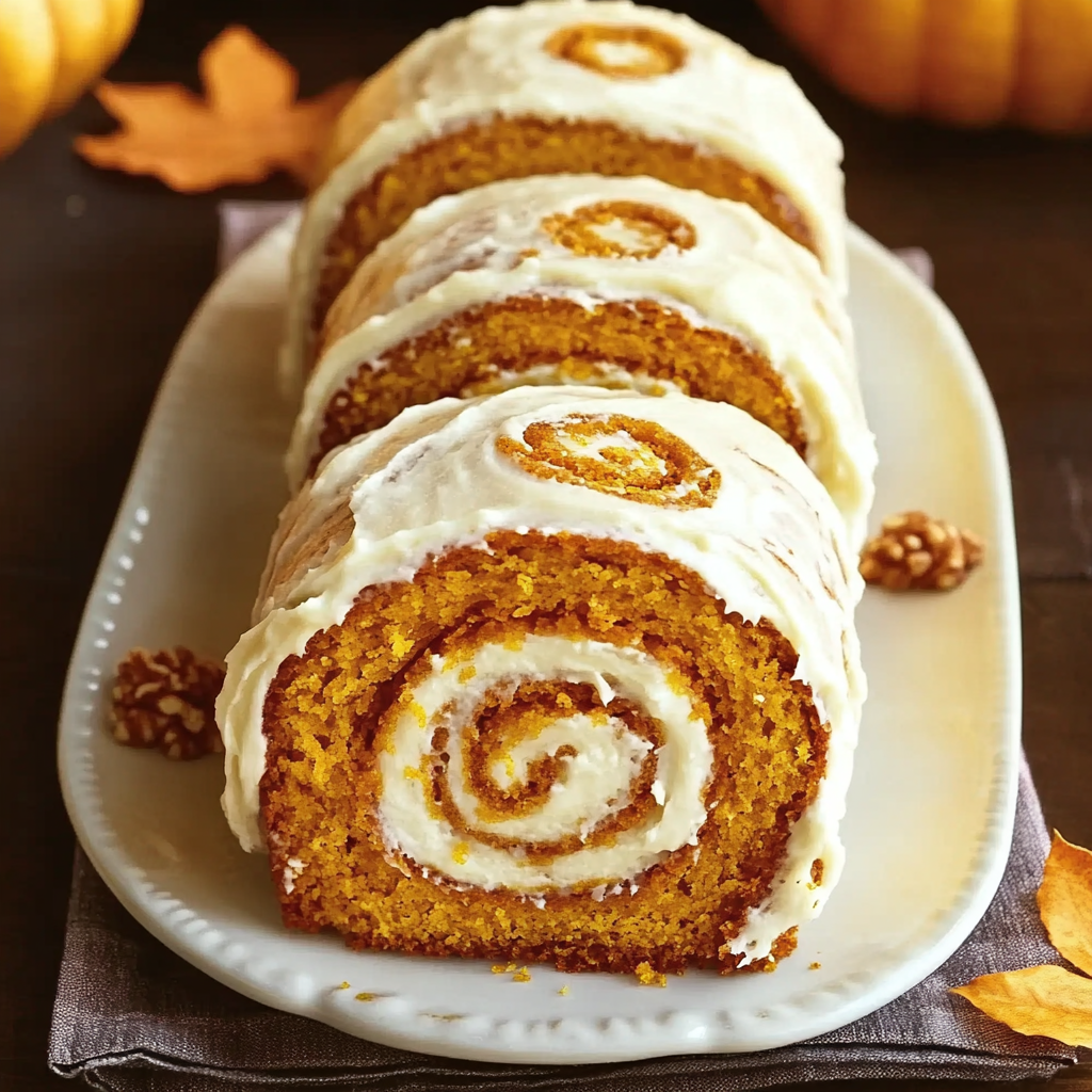 Pumpkin Roll with Cream Cheese Frosting