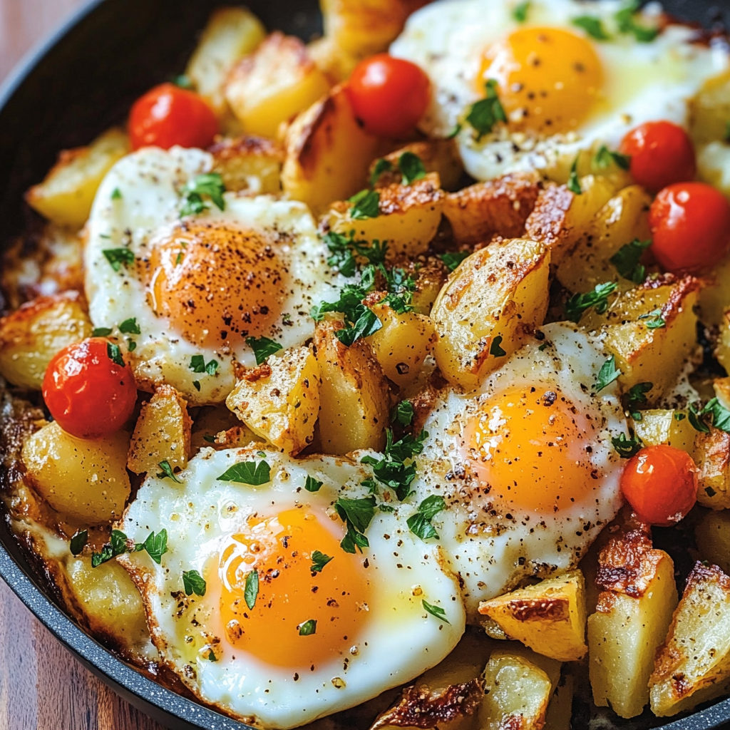 Spanish-Style Eggs With Roasted Potatoes