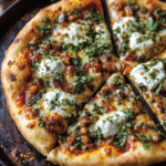 Brazilian Pizza with Roasted Red Pepper Chimichurri Sauce