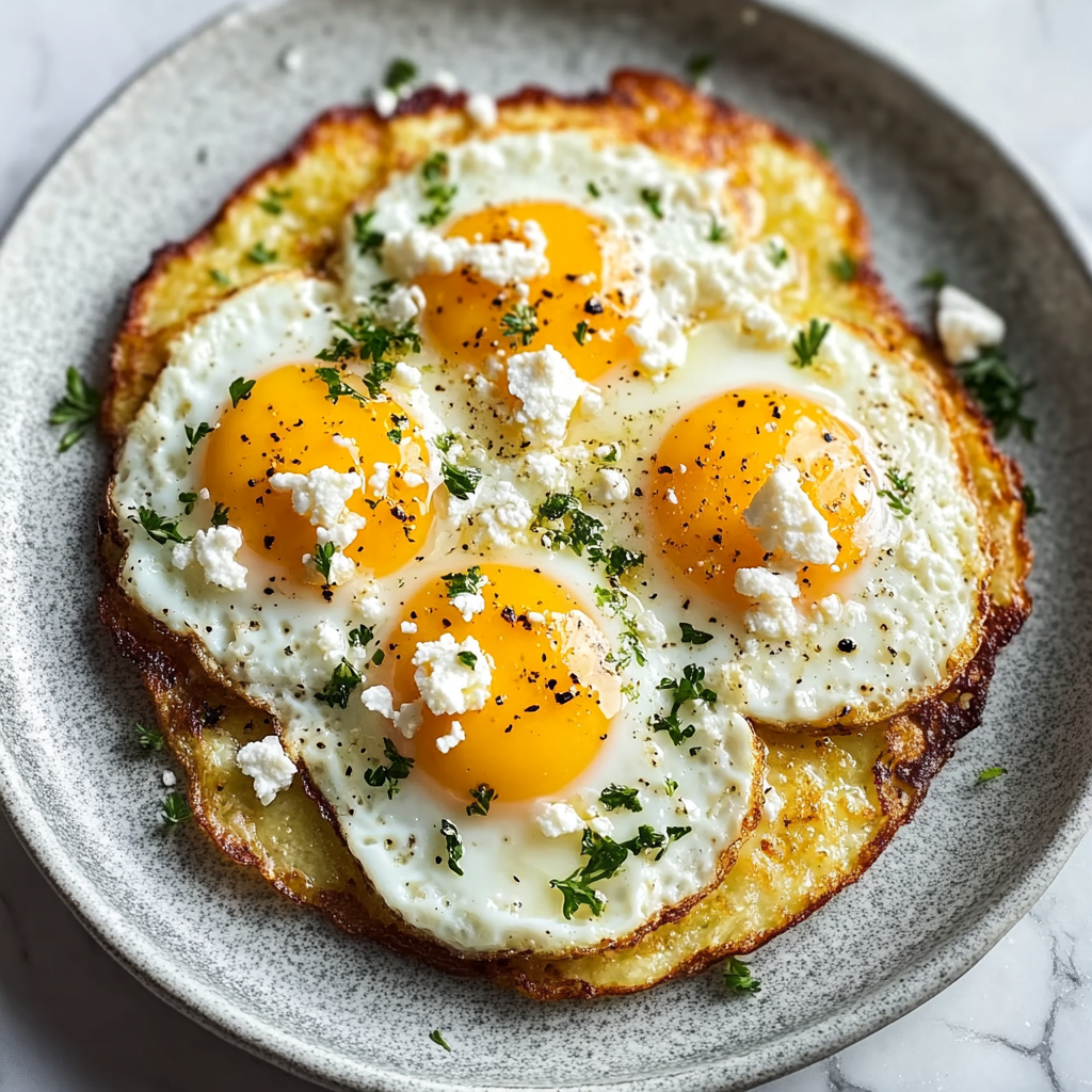 Crispy Feta Fried Eggs